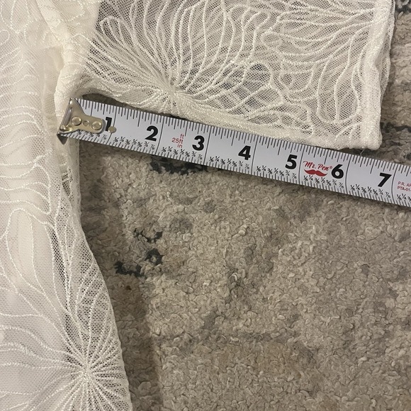 Alfani Women S White Floral Lace Butterfly Sleeve Top Wedding Career Party - Picture 7 of 11